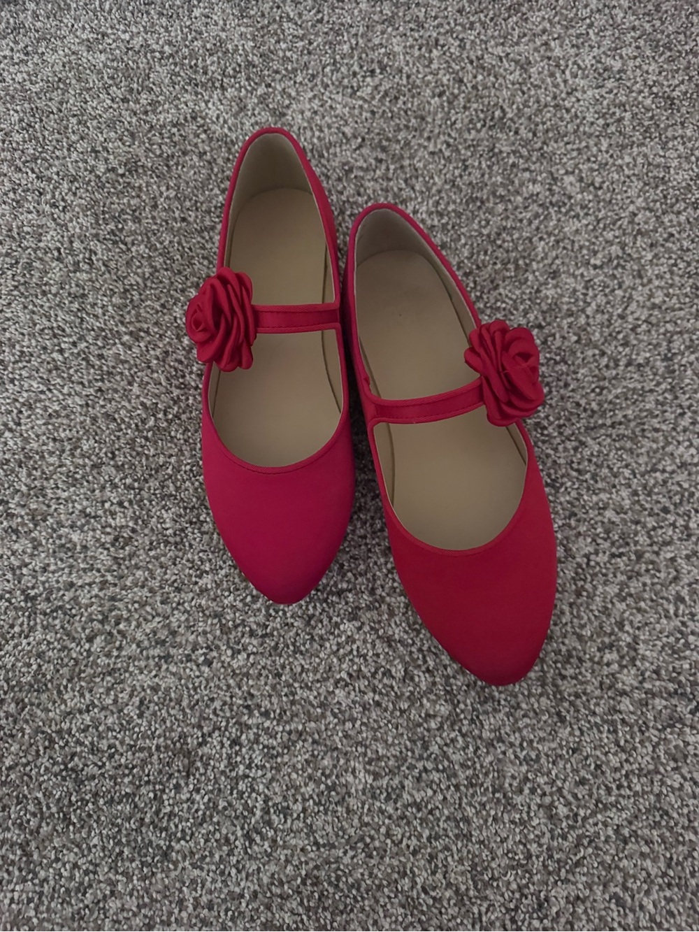 Janie and Jack Girls' Red Mary Jane Flats with Rosette